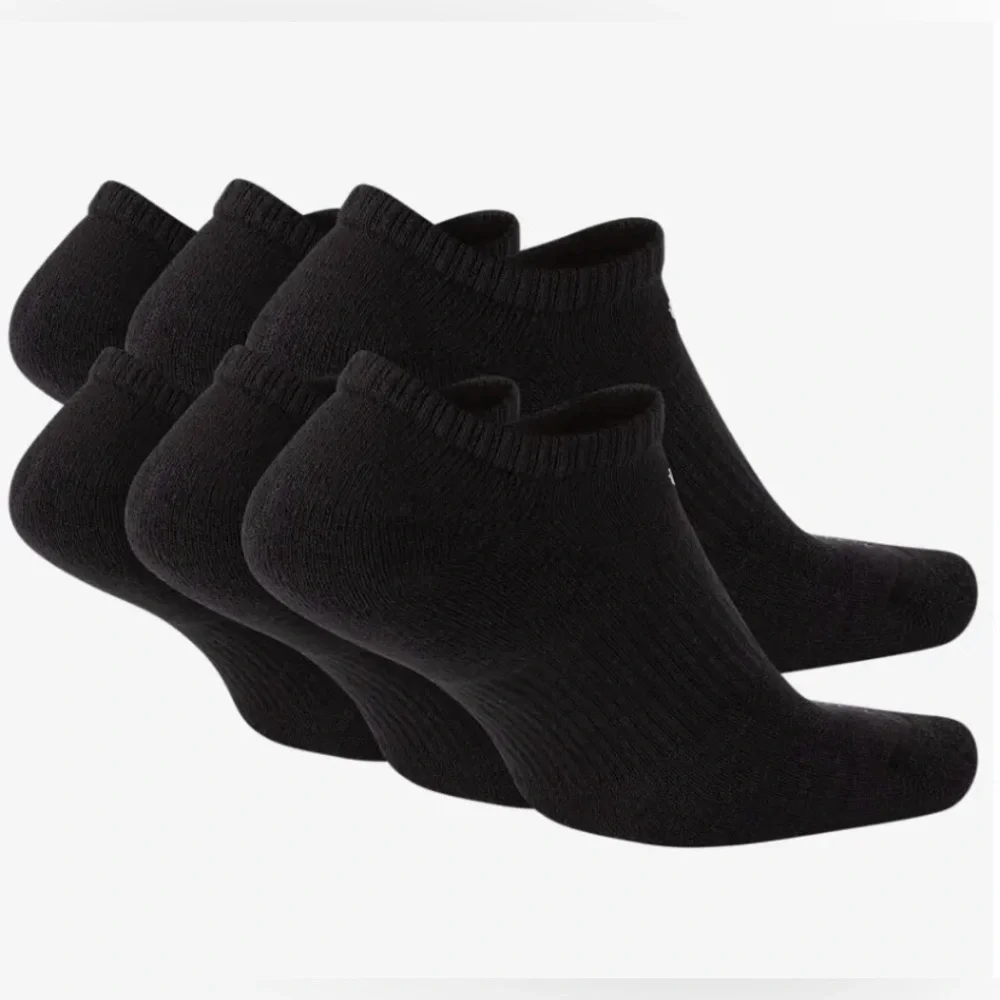 12 pairs Nike everyday Cotton Cushioned No Show Socks drifit Black SX7675-010
